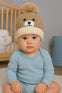 Beige & Off-white Bear Face Knitted Woolen Warm Cap (6-24 Months) CP5079B